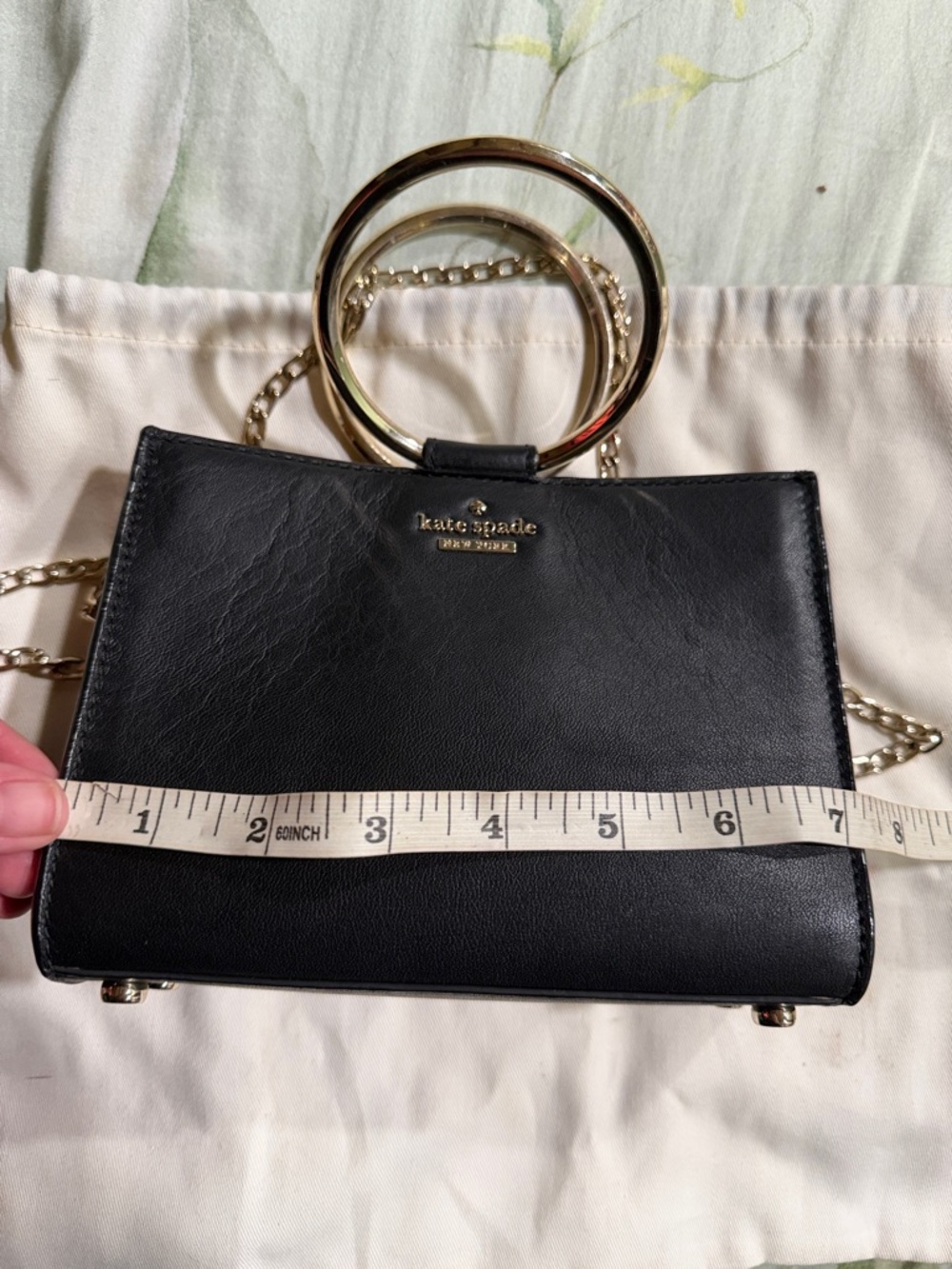 kate spade Black Leather Mini Ring-Handle Crossbody - Picture 4 of 6